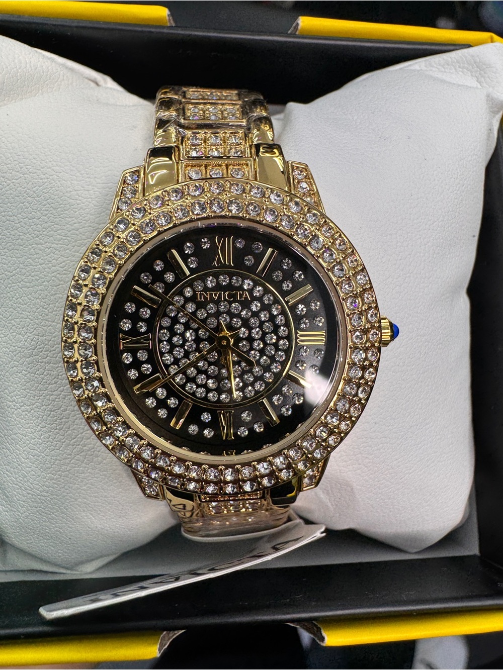 Invicta Gold-Tone Crystal Pavé Bracelet Watch - Gold & Black - Picture 2 of 5